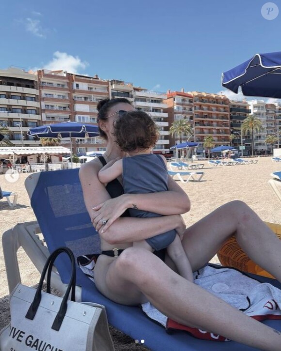 Rachel Legrain-Trapani en Espagne avec son fils Andréa, qui a fêté son 1er anniversaire