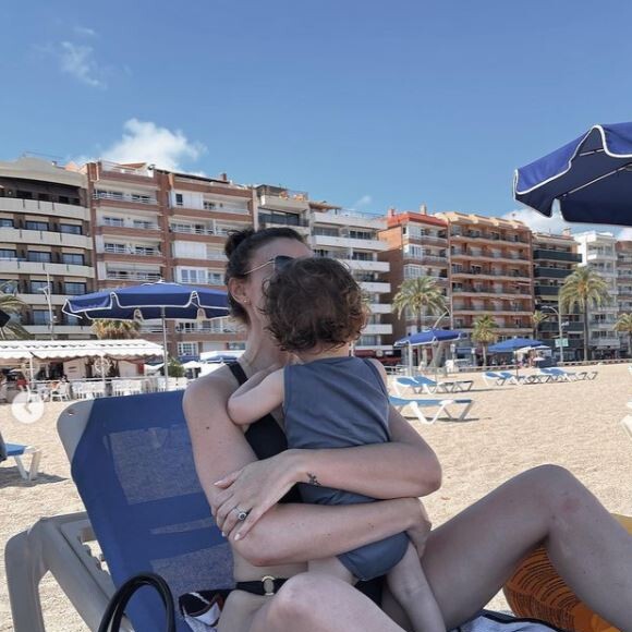 Rachel Legrain-Trapani en Espagne avec son fils Andréa, qui a fêté son 1er anniversaire