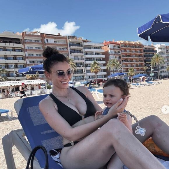 Rachel Legrain-Trapani en Espagne avec son fils Andréa, qui a fêté son 1er anniversaire