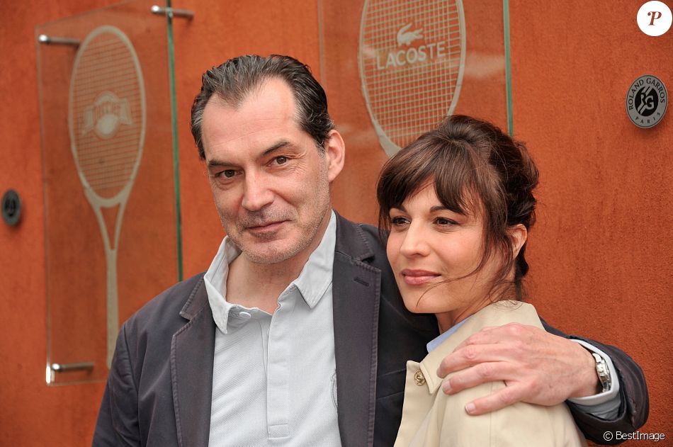 Samuel Labarthe et sa femme Helene Medigue - Jour 4 - People aux Internationaux de France de tennis a Roland Garros
