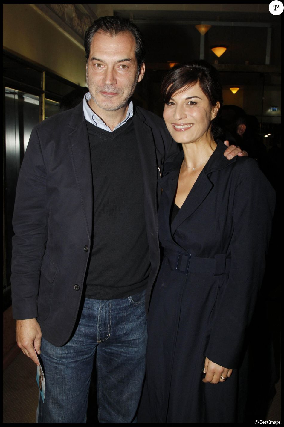 Samuel Labarthe et sa femme Hélène Médigue - Paris, octobre 2011