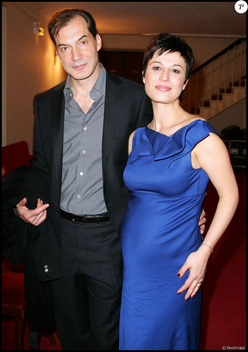 Samuel Labarthe et sa femme Hélène Médigue - 23e cérémonie des Molières 2009