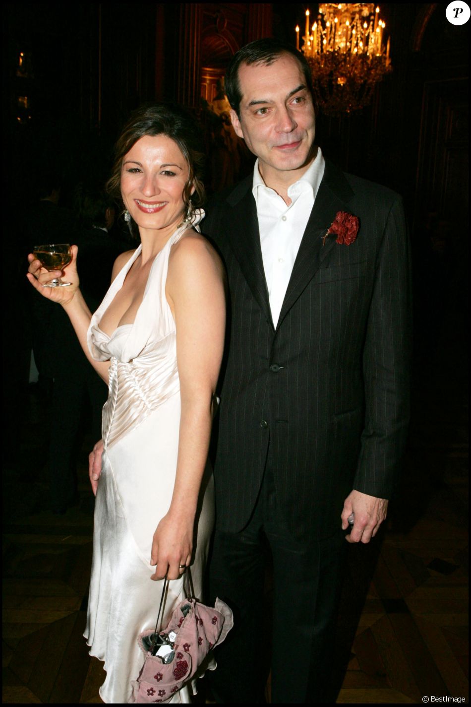 Samuel Labarthe et sa femme Hélène Médigue - 19e cérémonie des Molières 2005