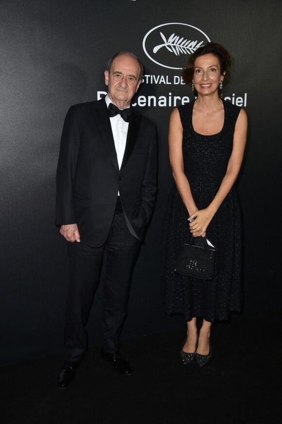 Pierre Lescure, président du Festival de Cannes, et l'ex-Ministre de la Culture Audrey Azoulay assistent à la soirée des Trophées Chopard 2021, lors du 74ème Festival du film de Cannes, au salon Croisette de l'hôtel Majestic. Cannes, le 9 juillet 2021 © Borde / Jacovides / Moreau / Bestimage