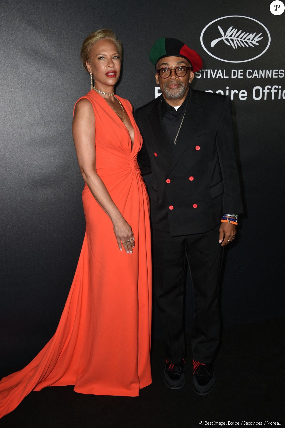 Spike Lee, président du jury du 74e Festival de Cannes, et sa femme Tonya Lewis Lee assistent à la soirée des Trophées Chopard 2021 au salon Croisette de l'hôtel Majestic. Cannes, le 9 juillet 2021 © Borde / Jacovides / Moreau / Bestimage