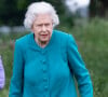 La reine Elisabeth II d'Angleterre sourit lors du Royal Windsor Horse Show à Windsor le 1er juillet 2021. 