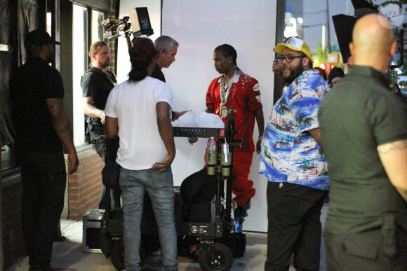 A$AP Rocky tourne un clip à New York, le 10 juillet 2021.