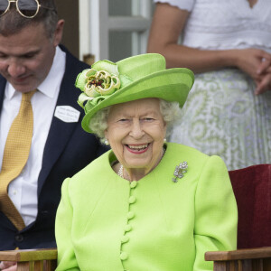 La reine Elisabeth II d'Angleterre assiste à la Cup Final du Guards Polo Club, de la parade et de la présentation du British Driving Society à Windsor, le 11 juillet 2021