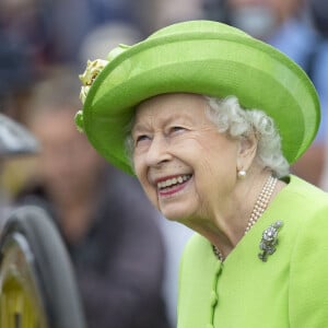 La reine Elisabeth II d'Angleterre assiste à la Cup Final du Guards Polo Club, de la parade et de la présentation du British Driving Society à Windsor, le 11 juillet 2021