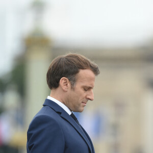 Le président de la République française, Emmanuel Macron lors de la cérémonie du 14 juillet sur la place de la Concorde à Paris, France, le 14 juillet 2021. © Eliot Blondet/Pool/Bestimage