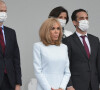 La Première Dame Brigitte Macron, le président du Sénat, Gérard Larcher et les membres du gouvernement français lors de la cérémonie du 14 juillet sur la place de la Concorde à Paris, France, le 14 juillet 2021. © Eliot Blondet/Pool/Bestimage