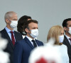 Le président de la République française, Emmanuel Macron, sa femme la Première Dame Brigitte Macron et les membres du gouvernement français lors de la cérémonie du 14 juillet sur la place de la Concorde à Paris, France, le 14 juillet 2021. © Eliot Blondet/Pool/Bestimage