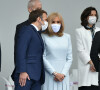 Le président de la République française, Emmanuel Macron, sa femme la Première Dame Brigitte Macron, et les membres du gouvernement français lors de la cérémonie du 14 juillet sur la place de la Concorde à Paris, France. © Eliot Blondet/Pool/Bestimage