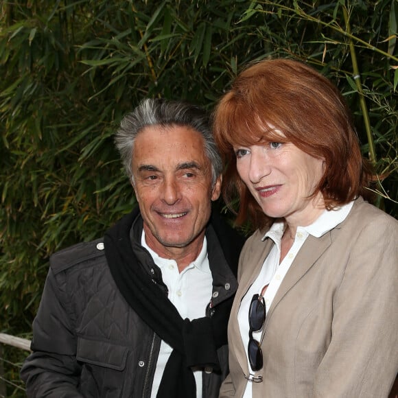 Gérard Holtz et sa femme Muriel Mayette - People au village lors du Tournoi de Roland-Garros (les Internationaux de France de tennis) à Paris, le 28 mai 2016. © Dominique Jacovides/Bestimage