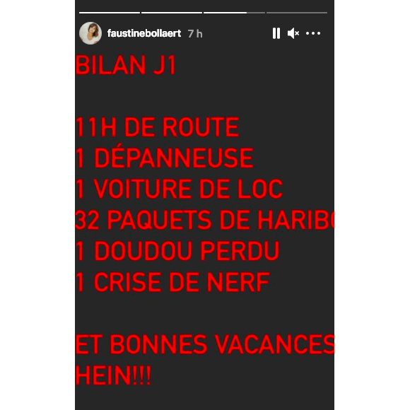 Faustine Bollaert, son mari l'écrivain Maxime Chattam et leurs enfants Abbie (8 ans le 18 juillet) et Peter (6 ans le 24 juillet) vivent un début de vacances difficile. Juillet 2021.