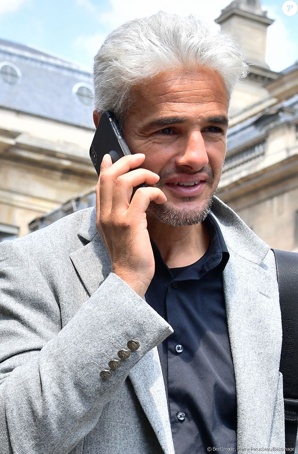 Farid Khider (ancien champion du monde de boxe thaï) à la sortie du tribunal dans le cadre du procès de A.Mimran, accusé de séquestration d'un trader suisse, à Paris, France, le 8 juin 2021. © Pierre Perusseau/Bestimage