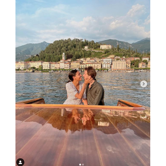 Chloé Mortaud, sa lune de miel avec Dean David Neiger en Italie à Venise au lac de Côme. Juin 2021.