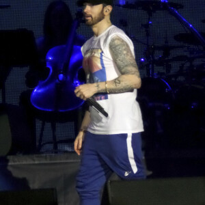 Eminem en concert à Hanover en Allemagne, le 10 juillet 2018.