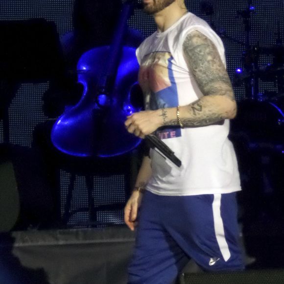 Eminem en concert à Hanover en Allemagne, le 10 juillet 2018.