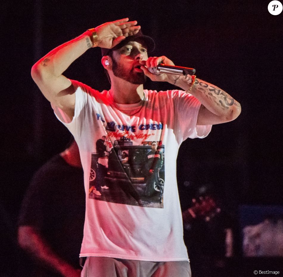 Eminem en concert lors du festival "Bonnaroo Music and Arts" à Manchester.
