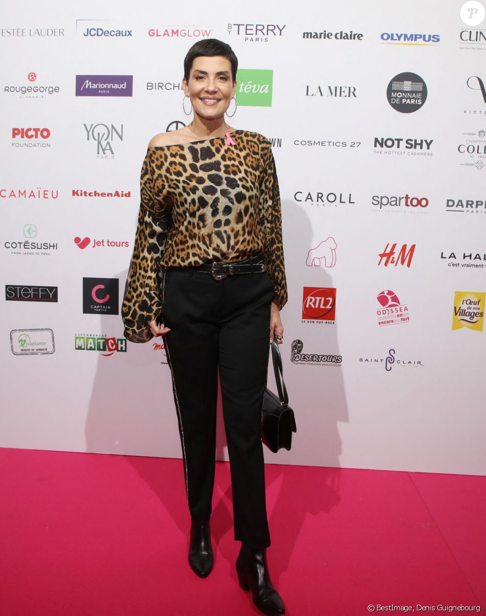 Cristina Cordula, ambassadrice de l'Association Octobre Rose 2019 à l'occasion du lancement de la 26ème campagne d'Octobre Rose par l'association Le Cancer du Sein, Parlons-en ! sur le Champ de Mars à Paris, France, le 1er octobre 2019. © Denis Guignebourg/Bestimage