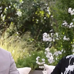 Le prince Harry, Meghan Markle et la présentatrice américaine Oprah Winfrey dans l'entretien "Meghan & Harry" sur la chaîne CBS.