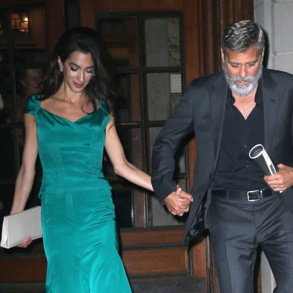 George et Amal Clooney sortent pour la soirée à New York, le 1er octobre 2019.