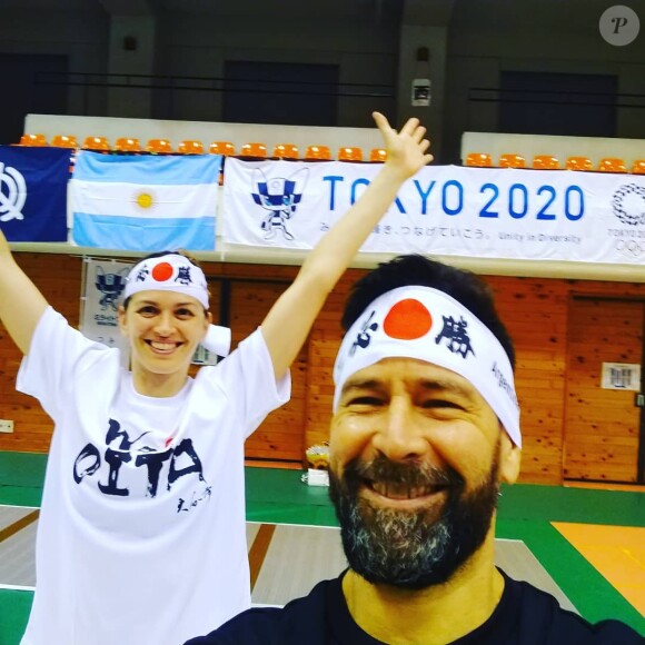 Maria Belen Perez Maurice et son fiancé et coach Lucas Saucedo aux J.O de Tokyo 2020.