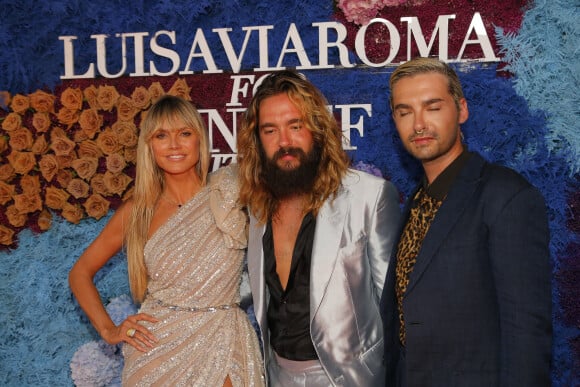 Heidi Klum, son mari Tom Kaulitz et Bill Kaulitz - Soirée LuisaViaRoma UNICEF Summer Gala 2021 à Capri en Italie le 31 juillet 2021.