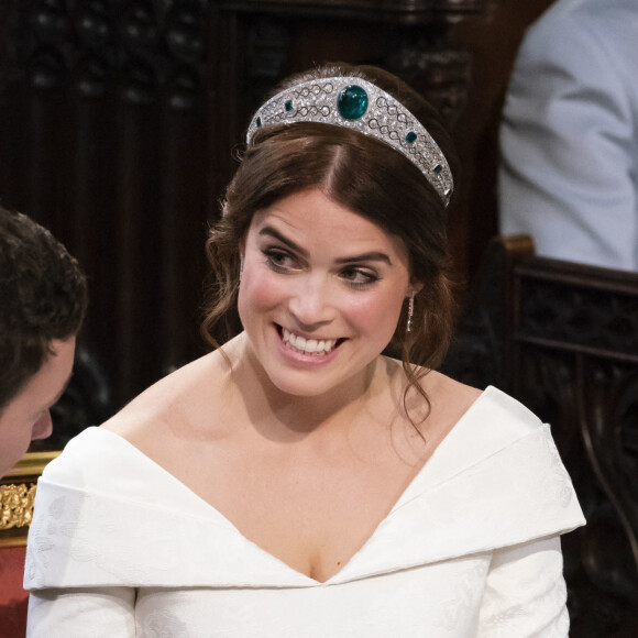 La princesse Eugenie d'York et son mari Jack Brooksbank - Cérémonie de mariage de la princesse Eugenie d'York et Jack Brooksbank en la chapelle Saint-George au château de Windsor le 12 octobre 2018.