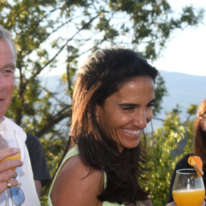 Franck Dubosc et son épouse Danièle durant la 1ère journée du Liban à Mougins, le 1er août 2021. © Bruno Bebert/Bestimage