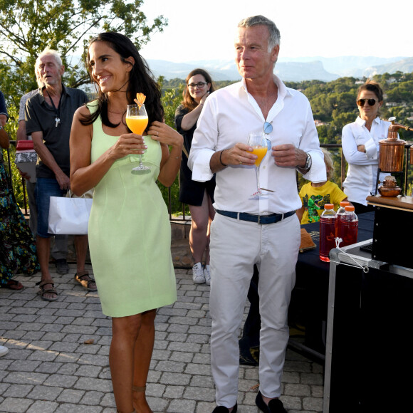 Franck Dubosc et son épouse Danièle durant la 1ère journée du Liban à Mougins, le 1er août 2021. © Bruno Bebert/Bestimage