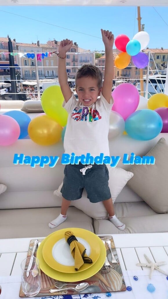 Liam, le fils de Tony Parker et d'Axelle Francine a fêté son anniversaire à bord du bateau.