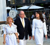 Le prince Albert II de Monaco et Charlotte Casiraghi, accompagnés par Diane Fissore, la présidente de la fédération équestre monégasque et organisatrice du Jumping, ont remis les prix du Trophée Casino de Monte-Carlo puis ont assisté à la présentation des jeunes cavaliers, Children et Junior, qui vont participer sous les couleurs monégasques aux prochains championnat d'Europe qui se déroulera au Portugal, à Monaco, le 2 juillet 2021. © Bruno Bebert/Bestimage