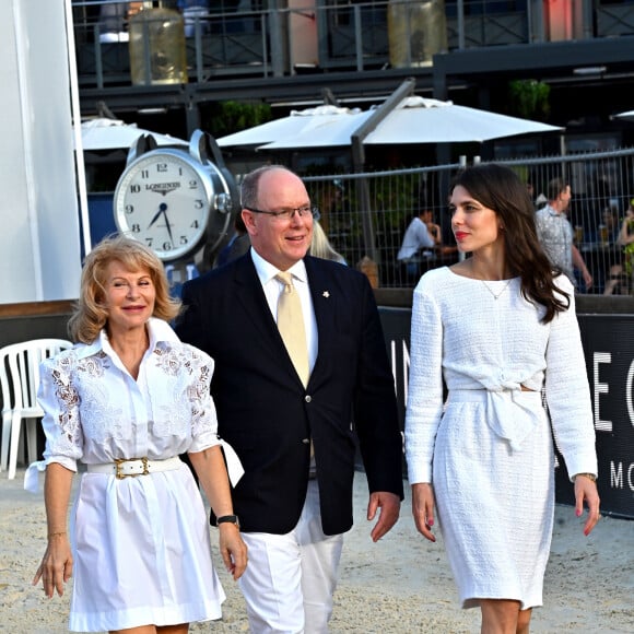 Le prince Albert II de Monaco et Charlotte Casiraghi, accompagnés par Diane Fissore, la présidente de la fédération équestre monégasque et organisatrice du Jumping, ont remis les prix du Trophée Casino de Monte-Carlo puis ont assisté à la présentation des jeunes cavaliers, Children et Junior, qui vont participer sous les couleurs monégasques aux prochains championnat d'Europe qui se déroulera au Portugal, à Monaco, le 2 juillet 2021. © Bruno Bebert/Bestimage