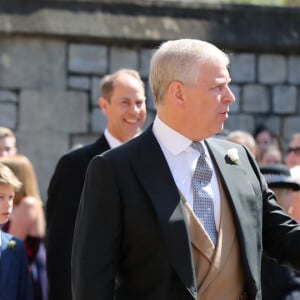 La princesse Eugenie d'York, Le prince Andrew, duc d'York et La princesse Beatrice d'York - Les invités arrivent à la chapelle St. George pour le mariage du prince Harry et de Meghan Markle au château de Windsor, Royaume Uni, le 19 mai 2018.