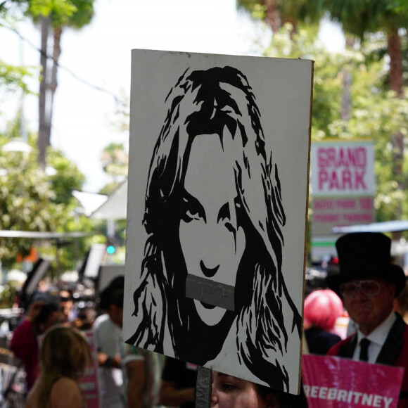 Manisfestation "Free Britney" à Los Angeles, Californie, Etats-Unis, le 14 juillet 2021. 