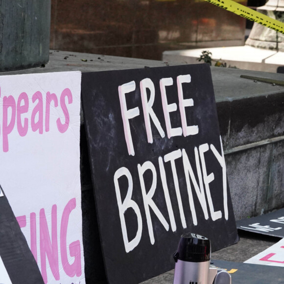 Manisfestation "Free Britney" à Los Angeles, Californie, Etats-Unis, le 14 juillet 2021. 