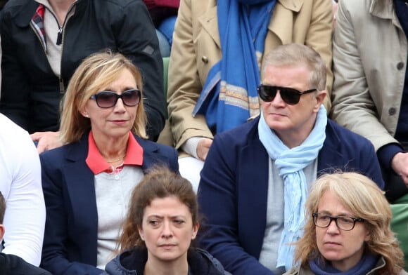 Marie-Anne Chazel, Christophe Millant - Tribunes des Internationaux de France de tennis de Roland-Garros à Paris. Le 24 mai 2016. © Dominique Jacovides / Bestimage