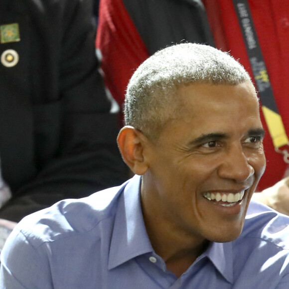 Le prince Harry et Barack Obama dans les tribunes des Invictus Games 2017 à Toronto, le 29 septembre 2017.