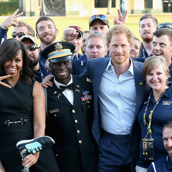 Le prince Harry et Michelle Obama - Cérémonie d'ouverture des Invictus Games à Orlando. Le 8 mai 2016