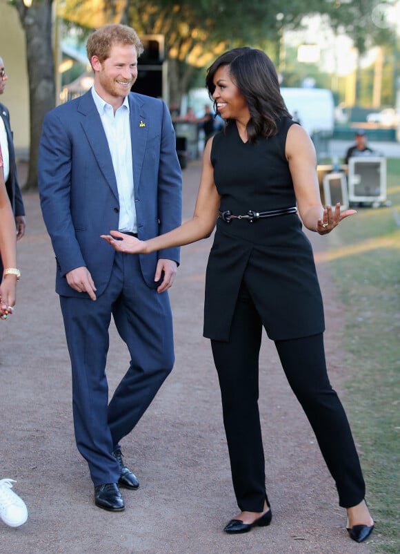Le prince Harry et Michelle Obama - Cérémonie d'ouverture des Invictus Games à Orlando. Le 8 mai 2016
