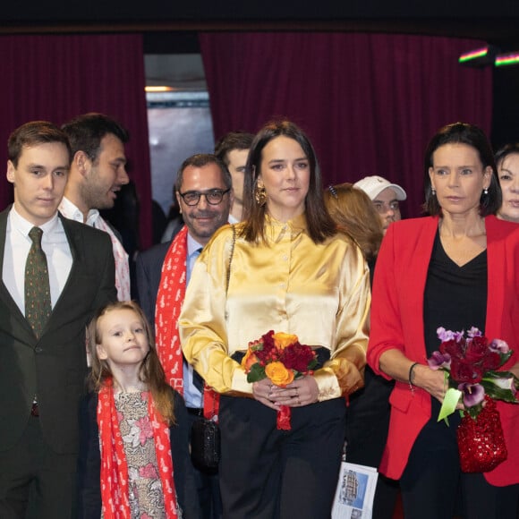 Exclusif - Marie et Louis Ducruet, Linoué Ducruet, Pauline Ducruet, la princesse Stéphanie de Monaco et Camille Gottlieb - Dernière représentation suivie de la remise des prix de la 9ème édition de la "New Generation" à Monaco le 2 février 2020. © Olivier HuitelPRM/Bestimage