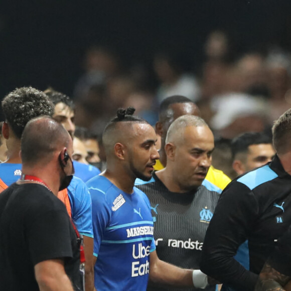 Match de football en ligue 1 Uber Eats : Match définitivement arrêté après le refus des joueurs de l'OM (Marseille) de reprendre le jeu suites à des incidents avec les supporters de Nice le 22 août 2021. © Jonathan Moscrop/Sportimage/Cal Sport Media / Zuma / Bestimage