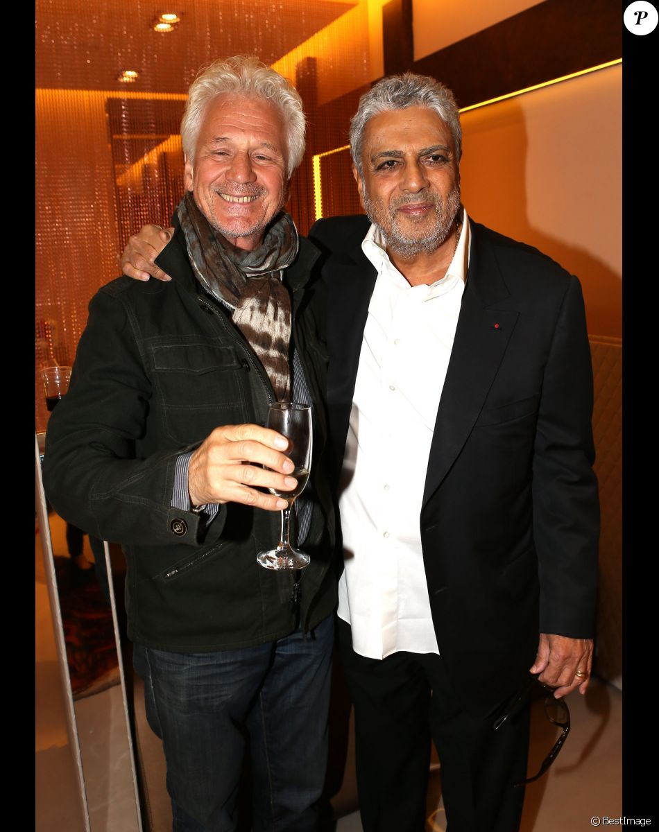 Enrico Macias et Gérard Lenorman - Inauguration du nouveau salon de coiffure de Sarah Guetta à Paris, le 12 septembre 2013.