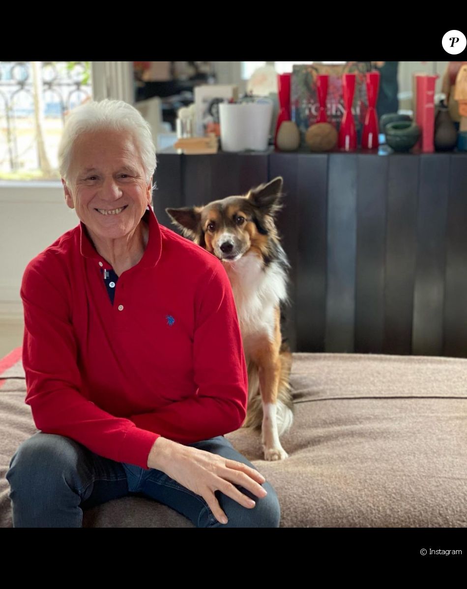 Gérard Lenorman et son fidèle chien Tilou sur Instagram.