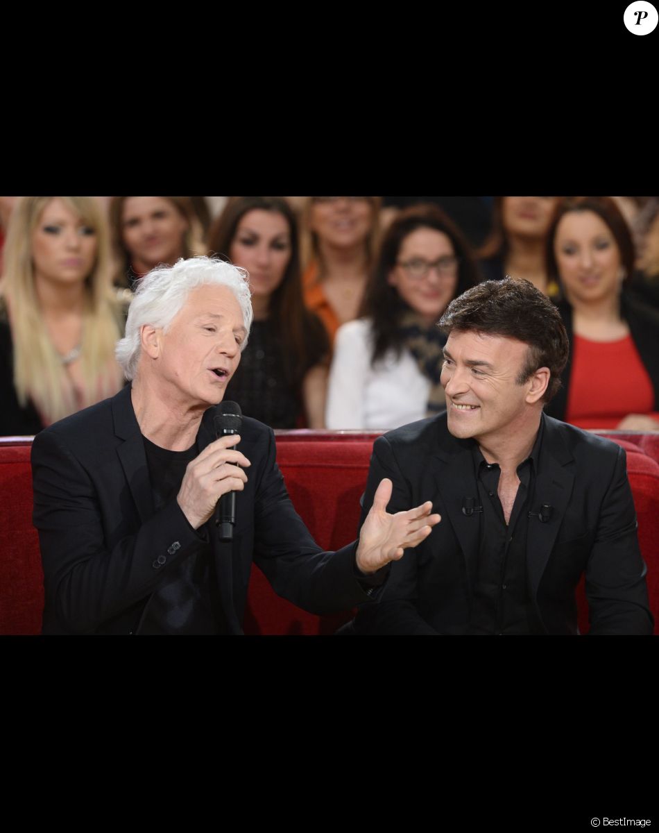 Gérard Lenorman et Tony Carreira - Enregistrement de l'émission "Vivement dimanche" à Paris le 26 février 2014.