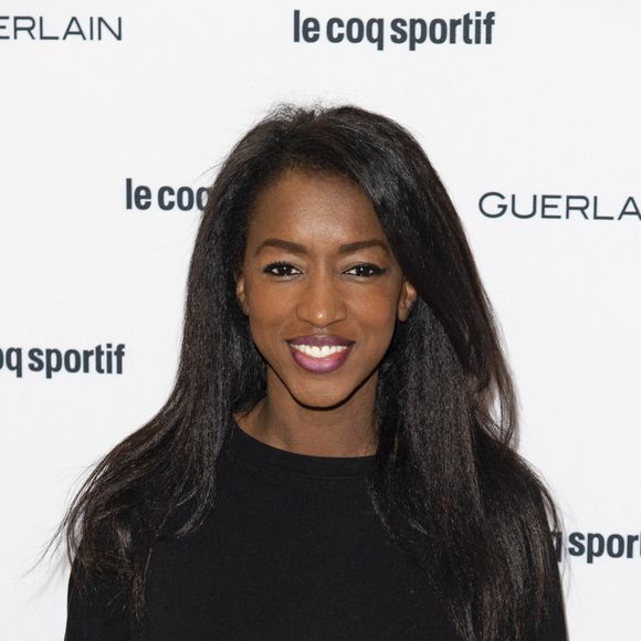 Hapsatou Sy - Guerlain et le coq sportif au lancement de leur seconde collaboration à la boutique Guerlain des Champs-Elysées à Paris le 23 octobre 2018. © Pierre Perusseau/Bestimage