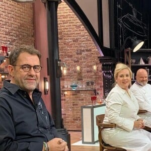 Michel Sarran, Hélène Darroze, Philippe Etchebest et Paul Pairet lors du tournage de "Top Chef" pour M6.