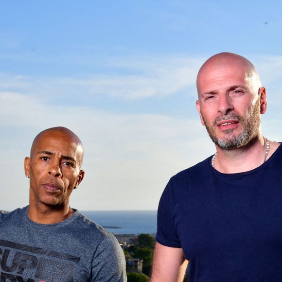 Exclusif - Shurik'n et Akhenaton du groupe I AM - Enregistrement de l'émission de télévision "Du son sur les toits" à Marseille, sur le toit du MAMO (Centre d'art de la Cité radieuse de Marseille), qui sera diffusée le 26 août sur France 2 puis sur Culture Box. Le 27 mai 2021  © Bruno Bebert / Bestimage